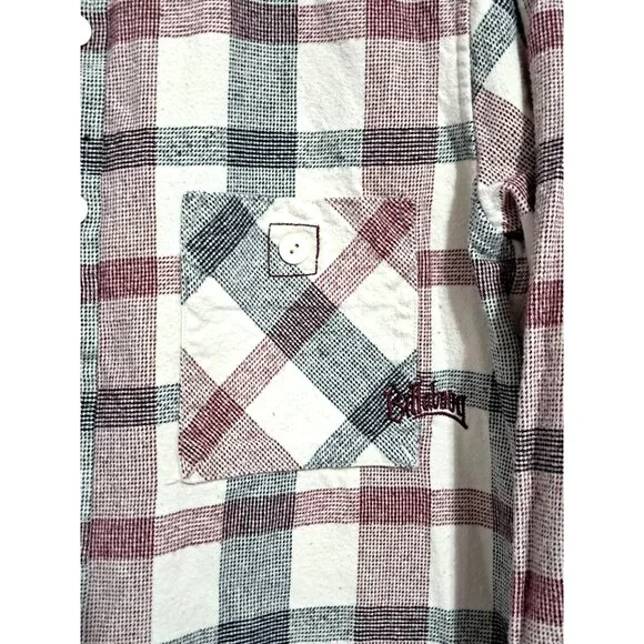 Vintage 90s Billabong Design Works Plaid Flannel Shirt Size M Surf Style - Picture 8 of 13
